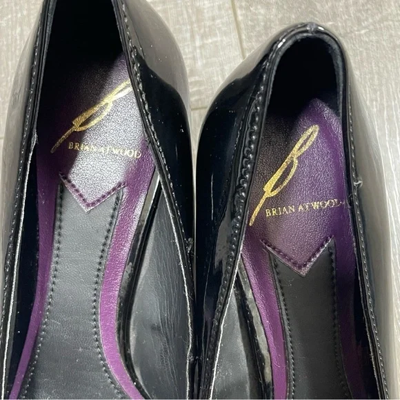 Brian Atwood Ombré Purple Block Heel Patent Pump Size 6 - Picture 6 of 11